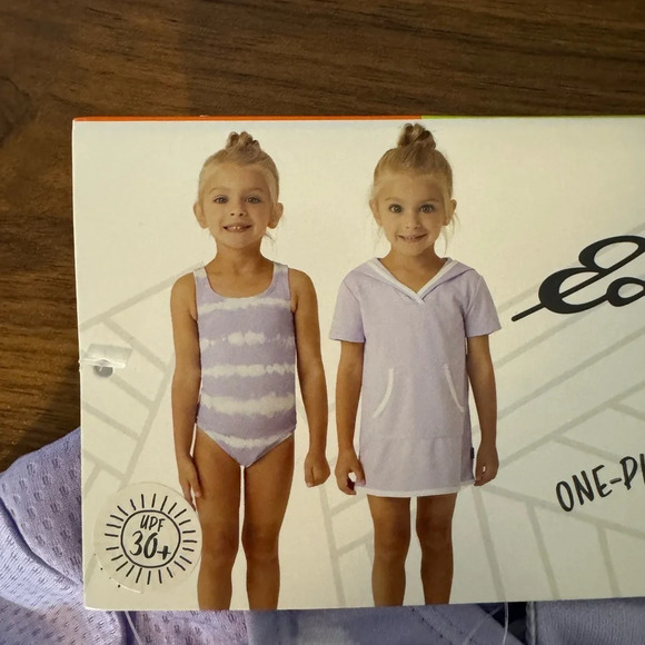 Eddie Bauer One Piece Swim Suit With Cover Up Girls Size 2T NWT - Picture 2 of 9